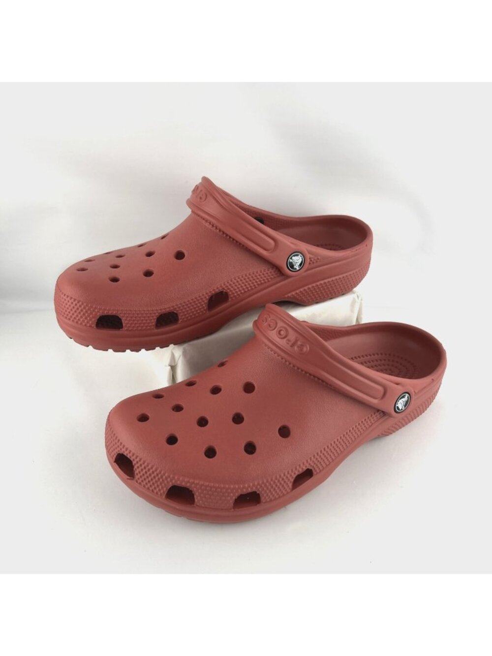 Crocs Classic Clogs Womens 10 Dark Coral Salmon Pink Slip On Comfort Shoes